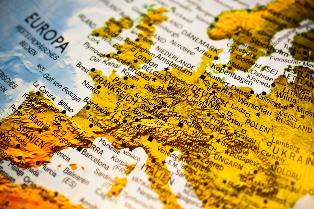 Das Bild zeigt eine Landkarte Europas.